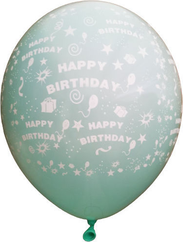 Composition with 25 Green Birthday Balloons with LEDs
