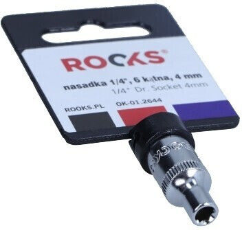 Rooks Καρυδάκι Εξάγωνο με Καρέ Υποδοχής 1/4" Διάμετρος 4mm