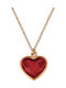 VTJ Necklace With Heart Design In Pink Gold Plated Silver Red