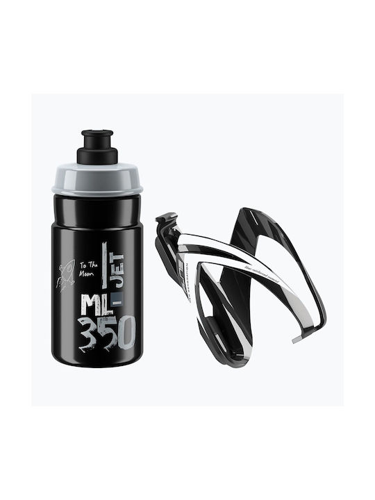 Elite Jet Παγούρι Πλαστικό Ποδηλάτου 350ml Μαύρο