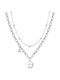 Luca Barra Double Necklace Made of Steel
