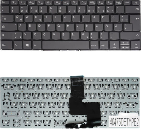 German Laptop Keyboard Lenovo Ideapad 320-14 3-14ada6 3-14are05 3-14itl6 3-14iml05 3-14itl05 520-14ikb Sn20m61460 Power Key De Without Frame Gray Code 40475detype2