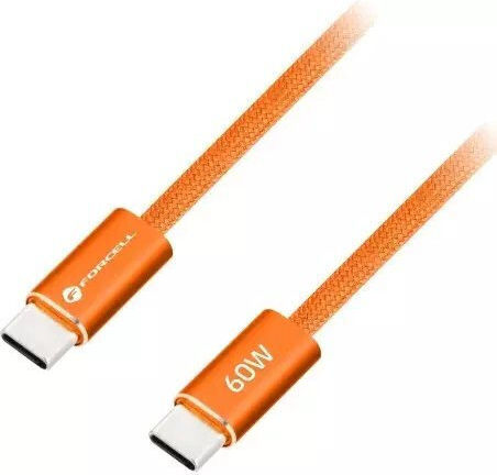 Forcell USB 2.0 Cable USB-C Male - USB-C 60W Orange 1.2m
