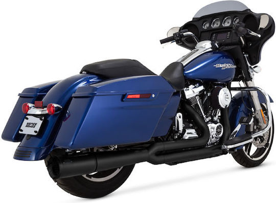 Vance & Hines Motorrad Auspuffanlagen 2-1 Harley Davidson 17 25 Flt Touring Schwarze Pro Pipe Pcx Exhaust Schwarz