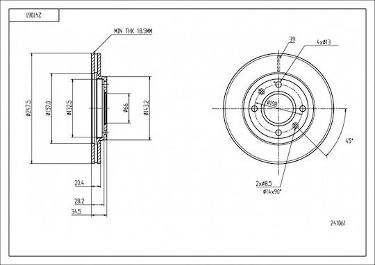 Disc De Frână Partea Din Față Peugeot 205 Gti 1.9 Set Complet 1014002109