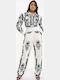 Damenteil Langärmeliges Jumpsuit Weiß