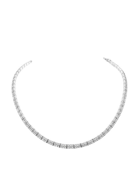 Xrisokosmima Riviera Halskette aus Silber mit Zirkon