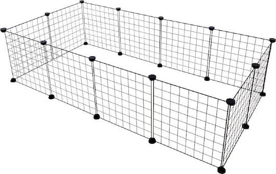 Flamingo Πάρκο Σκύλου από Μέταλλο σε Μαύρο Χρώμα 140 x 35 x 35εκ.