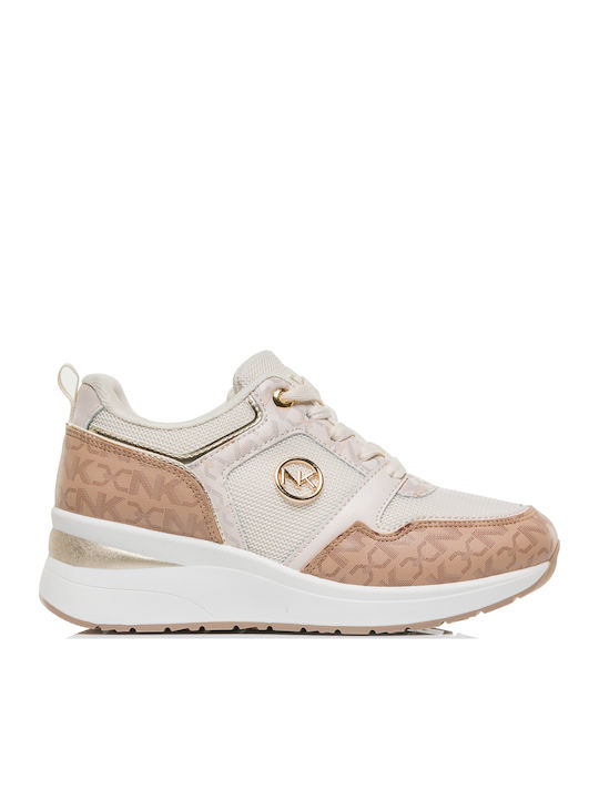 Γυναικεία Ανατομικά Flatforms Sneakers Μπεζ