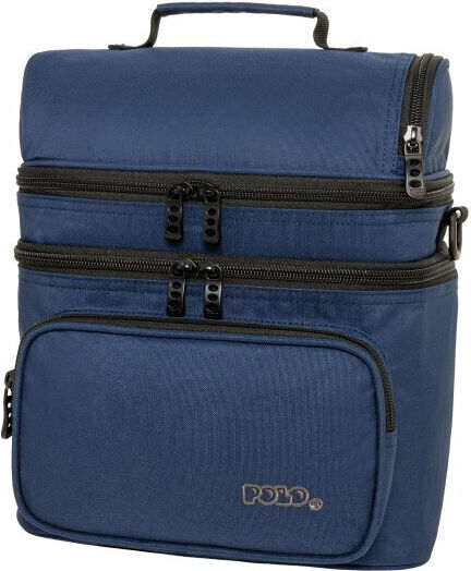 Polo Double Cooler School Insulated Lunch Bag Handbag 9l Blue 25x19x29cm