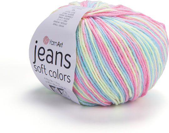 YarnArt Jeans Soft Farben Bruttogewicht Rosa Blau Gelb 160m 50gr