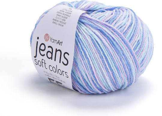 YarnArt Jeans Soft Farben Bruttogewicht Hellblau Lila 160m 50gr