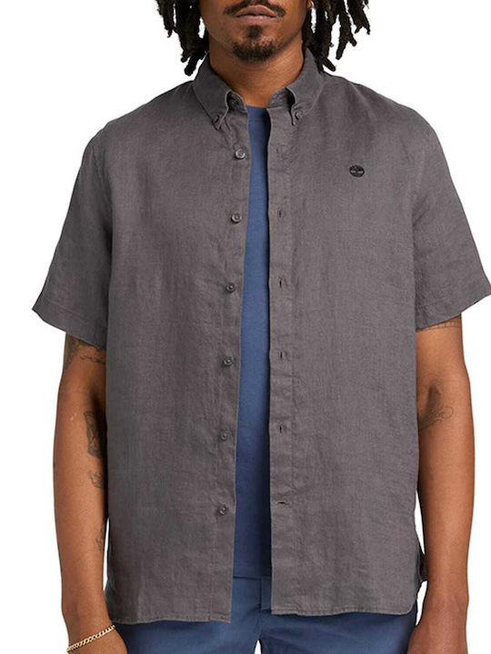 Timberland Short Sleeve Linen Shirt Gray