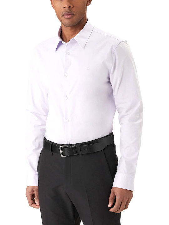 Calvin Klein Long Sleeve Shirt in Slim Fit Purple