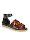 Damen Flache Sandalen Schwarz