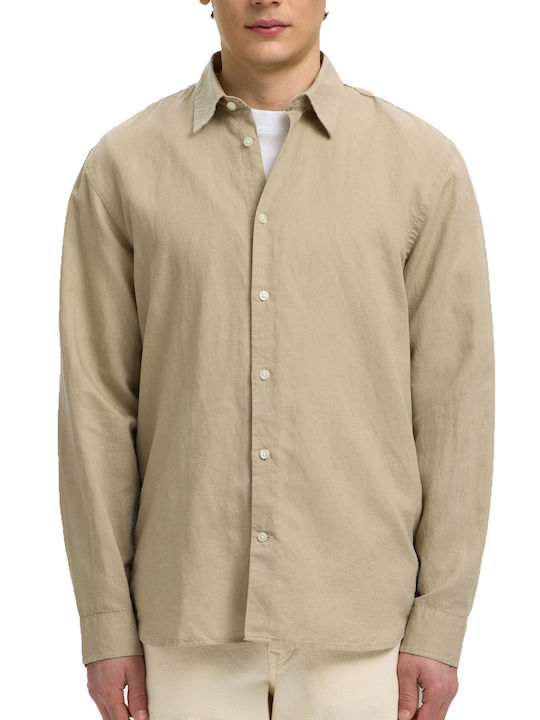 Selected Long Sleeve Linen Shirt in Regular Fit...