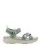 Damen Anatomisch Flache Sandalen Grün