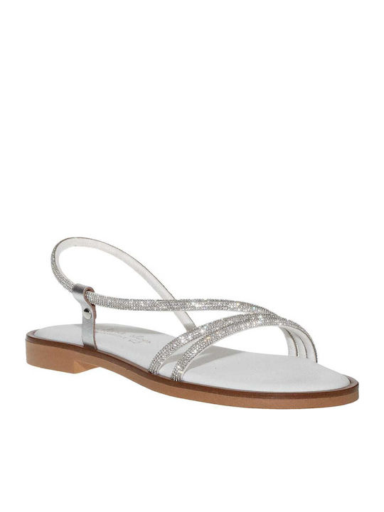 Malena Leather Women's Flat White Sandals
