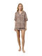 Aruelle Aruelle Sommer Damen Schlafanzug Set Braun