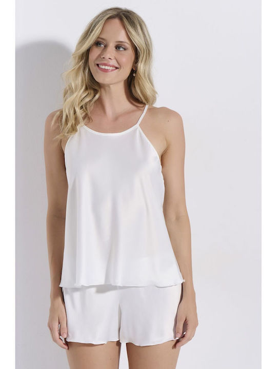 Jeannette Lingerie Summer Women's Pyjama Set Ecru