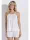 Jeannette Lingerie Summer Women's Pyjama Set Ecru