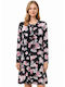 Nina Club Winter Cotton Women's Nightgown Black