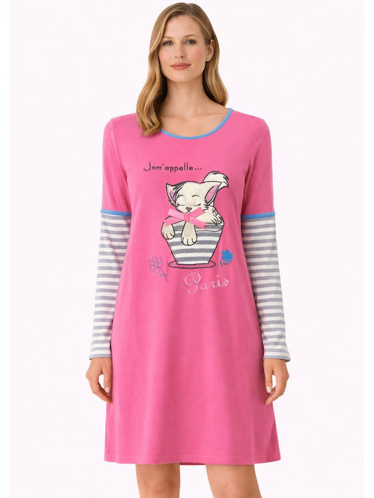 Vamp Winter Women's Nightgown Fuchsia