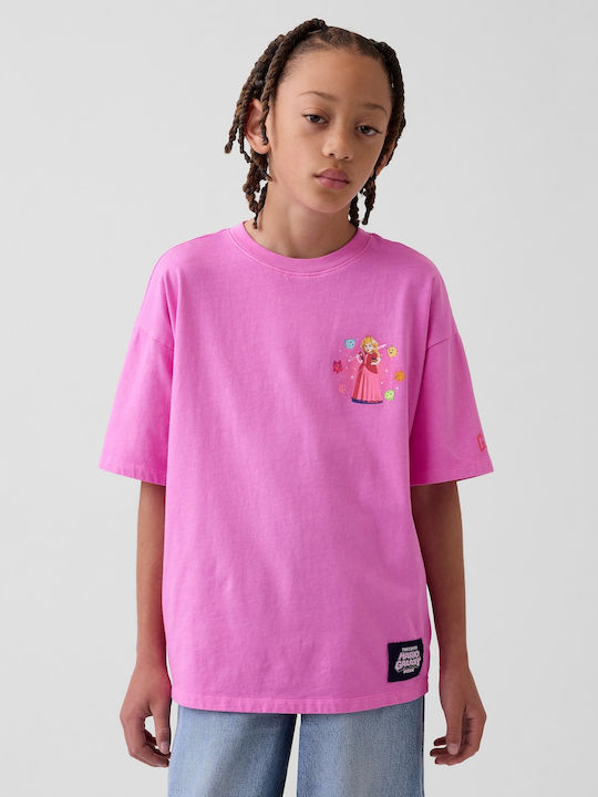 Kids Top Short-sleeved Neon Pink Glow