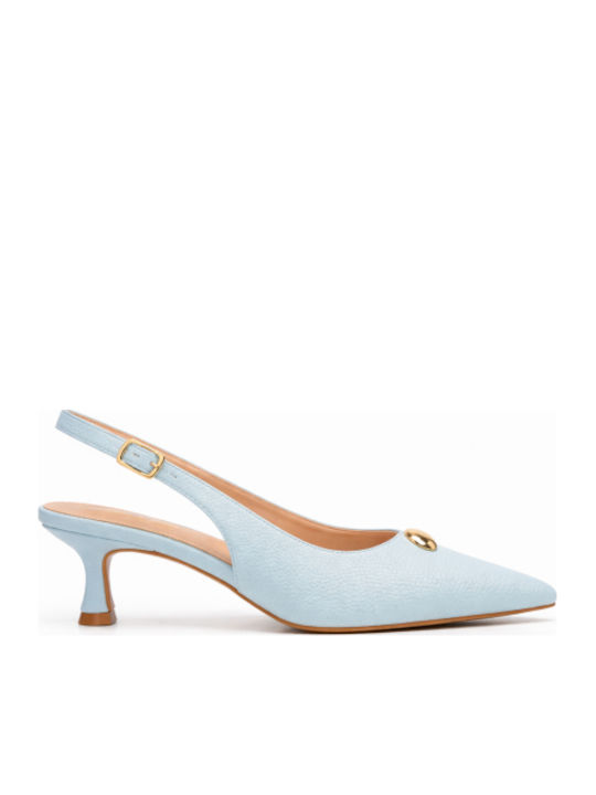 Pointed Toe Heels with Mid Heel Light Blue SV-VB67326-26HH-GALAZ