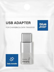 Blue Star USB-C Male To Micro USB Female Blue Star USB-C Male To Micro USB Female