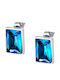 Verorama Steel Earrings with Blue Stones