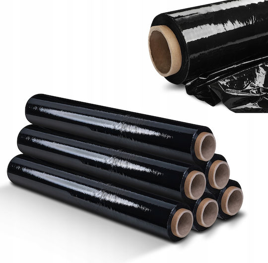 Stretch Film Strong Black 2.5kg Xl Well Covering Black Large 6pcs