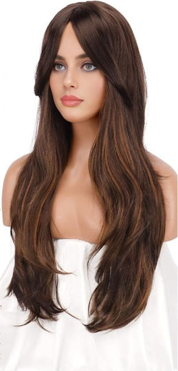 Animis Beauty Perucă cu Păr Sintetic în Nuanță Castanie 65cm