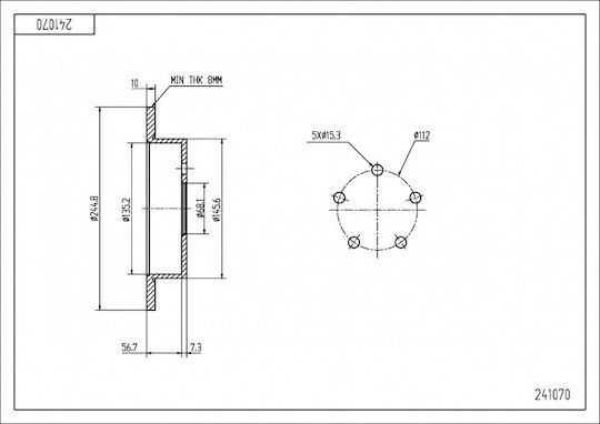 Πίσω Δισκόπλακα Audi 100 2.5td 90- Mal Σετ 4a0615301a