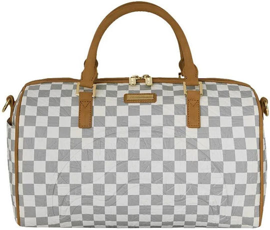 Sprayground Check Σακ Βουαγιάζ Μπεζ από Δερματίνη Μ32xΠ15xΥ24εκ.