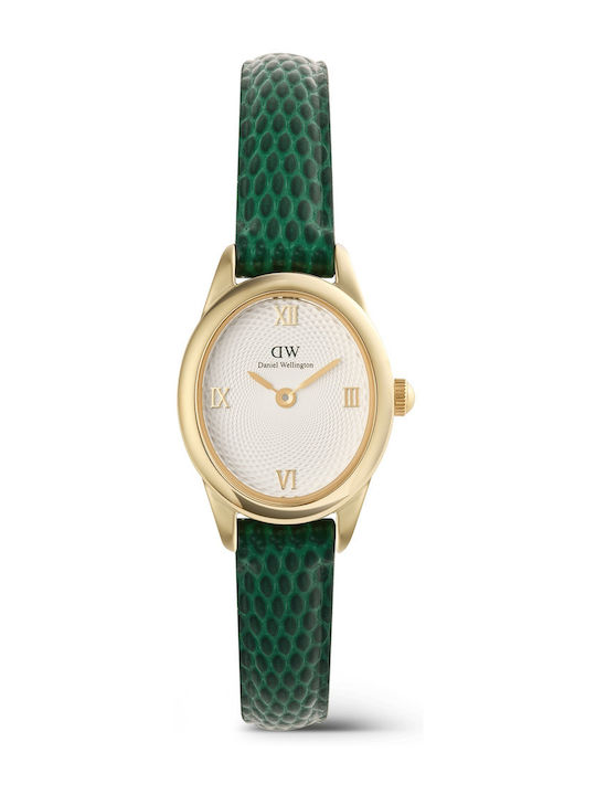 Daniel Wellington Γυναικείο Ρολόι Μπαταρίας με Χρυσό Δερμάτινο Λουράκι