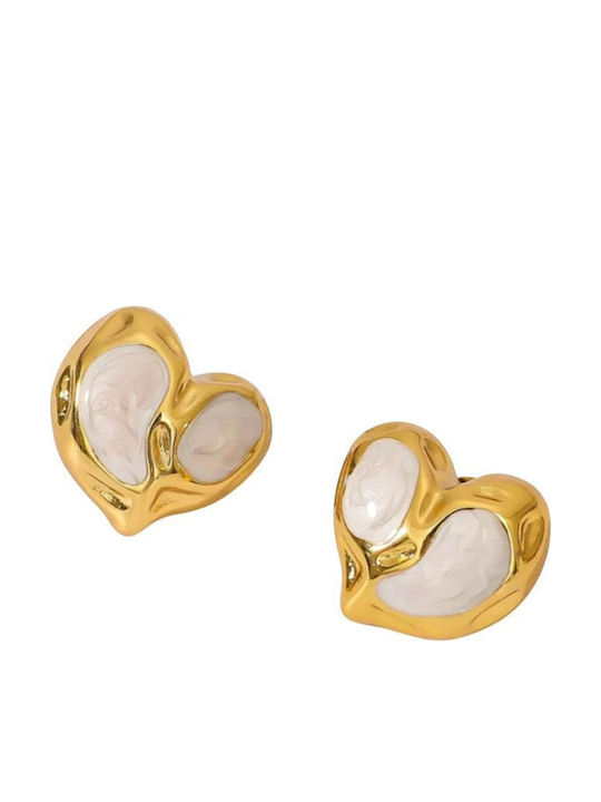 Awear Earrings Studs Steel Gold Plated