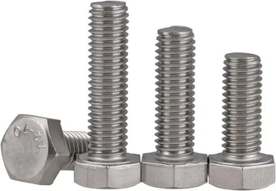 Inox Βίδα Εξάγωνη Inox με Διάμετρο M6 και Μήκος 25mm