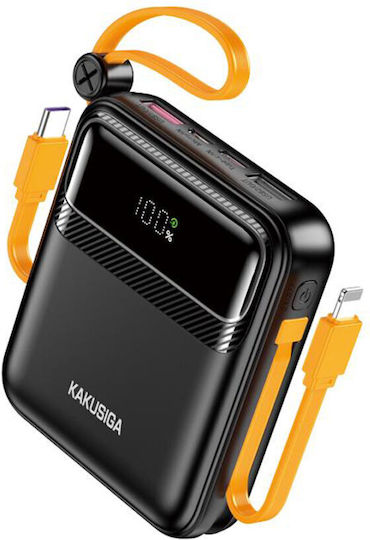 Kakusiga KSC-1091 Power Bank 10000mAh 22.5W με 2 Θύρες USB-A και Θύρα USB-C Power Delivery Μαύρο