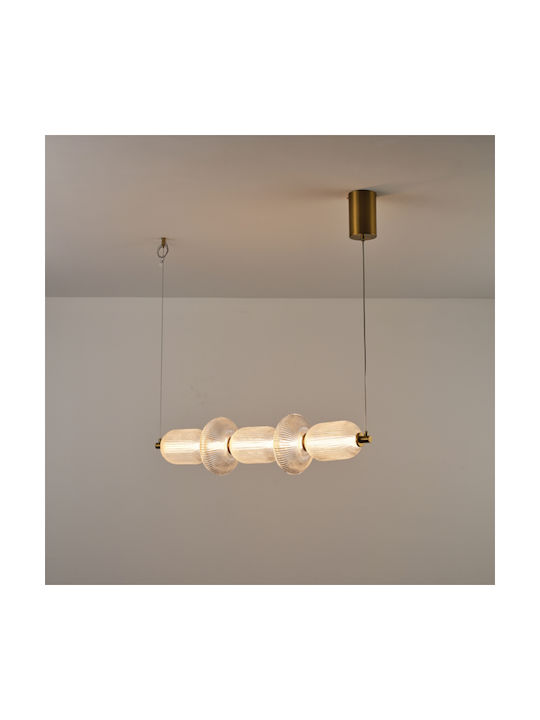 Eurolamp Verena Pendant Ceiling Light Transparent LED with Warm White Light 25x86x146cm