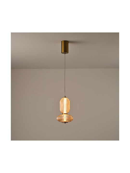 Eurolamp Verena Κρεμαστό Φωτιστικό Μελί LED με Θερμό Λευκό Φως 22x43x145εκ.