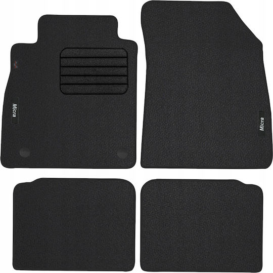 Max-Dywanik Set Front and Back Car Mats 4 Pieces for Nissan Micra 2017 Black