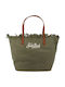 Stoff Damen Schultertasche Khaki