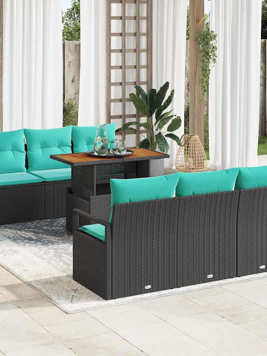 Garten- und Outdoor-Möbelsets 7 Stück Schwarz u...