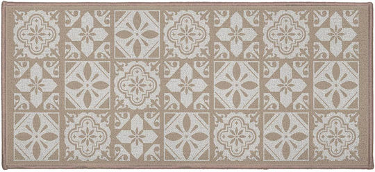 L-c Curly Αντιολισθητικό Χαλί Ορθογώνιο Naturel 50x120cm