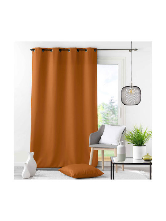 Κουρτίνα με Τρουκς Essentiel Camel Brown 140x26...