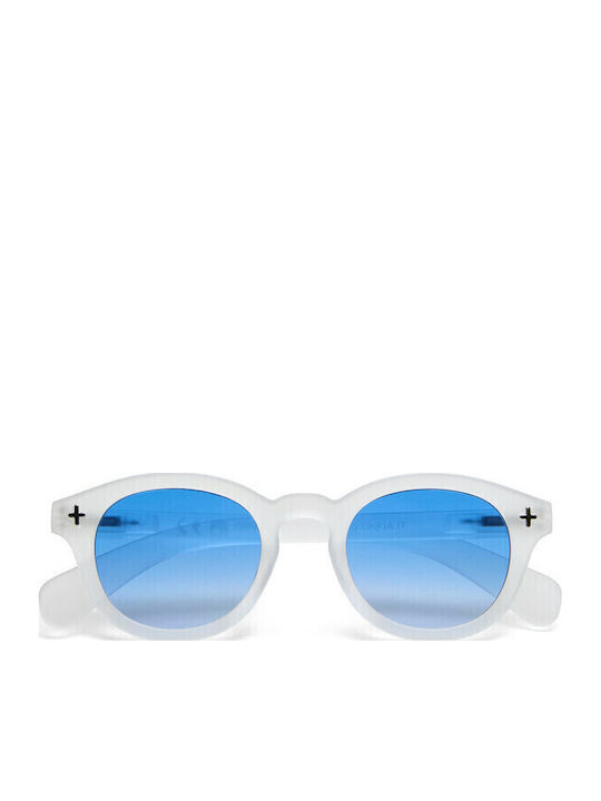 Okkia Unisex Sunglasses With White Frame And Blue Gradient Lens OK048-TCL