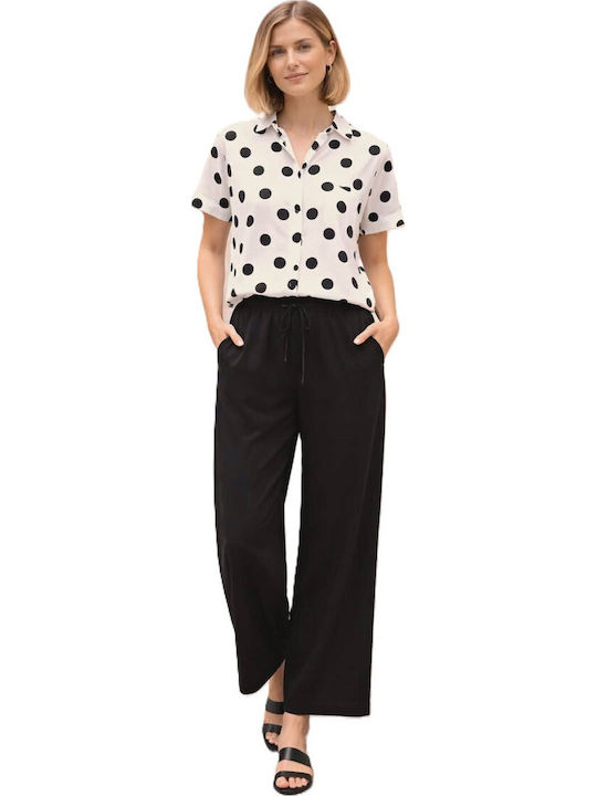 Women's Black Set with Straight Leg Trousers