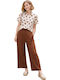 Women's Brown Set with Straight Leg Trousers