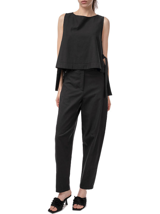 Moutaki Damen Stoffhose Schwarz